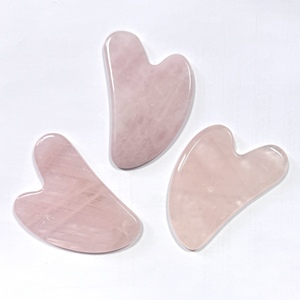 High Quality Custom Logo Facial <b>Massage</b> Natural Rose Quartz Guasha for face - Product Image 4