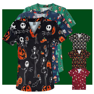 Custom Printed Fun Festival Holidays Christmas Scrubs Tops Premium Medical Scrubs para profesionales de la salud australianos - Product Image 5