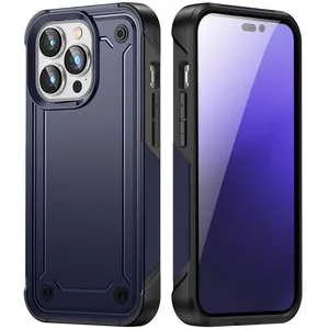 装甲外壳2英寸1硬pc和tpu外壳，适用于iphone 15plus 15pro，适用于iphone 15 pro max男性外壳