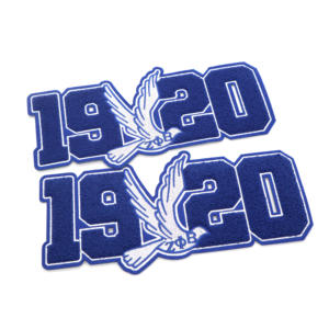 Bleu 1920 colombe Chenille patchs Alphabet grec lettres patchs chaleur appliquée fraternité sororité patchs pour pull - Product Image 1