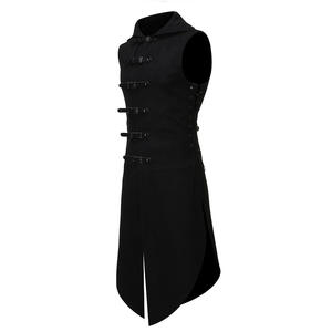 Chaleco Steampunk gótico negro para hombre, traje de hombre de doble botonadura victoriana <span class=keywords><strong>Medieval</strong></span>, chalecos, abrigo de cola, <span class=keywords><strong>disfraz</strong></span> de graduación para escenario - Product Image 2