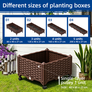 Jardinera Moderna de Plástico PP Fácil de Instalar <span class=keywords><strong>con</strong></span> <span class=keywords><strong>Ruedas</strong></span>, Jardinera <span class=keywords><strong>con</strong></span> <span class=keywords><strong>Ruedas</strong></span> para Interiores y Exteriores, Tamaño Personalizado - Product Image 1