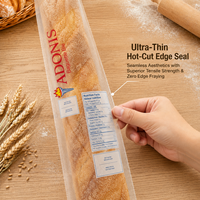Sacs à pain en plastique transparent OPP micro-perforés personnalisés avec fermeture à languette pour produits alimentaires frais de boulangerie, toast et pain au levain