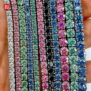 Bracelet tennis en moissanite coloré GIGAJEWE, plaqué or 18 carats, argent 925, coupe <span class=keywords><strong>ronde</strong></span> 3/4/5 mm, délicat, réglable, bijoux de luxe - Product Image 5