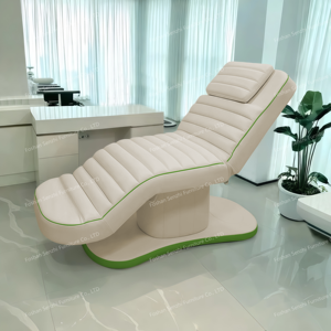 Новейший дизайн, Белый Регулируемый массажный стол с 3 двигателями, электрическая Косметическая кровать, современная кровать для наращивания ресниц для ресниц - Product Image 3