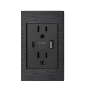 Wall socket usb-c American home switch 2 ports charging power socket with usb