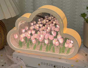 Lampe de nuit LED DIY en forme de tulipe, prix d'usine, lumière de nuit colorée en forme de nuage, miroir de tulipe, lumière de nuit pour la Saint-Valentin, cadeau de chambre à coucher, bureau - Product Image 5
