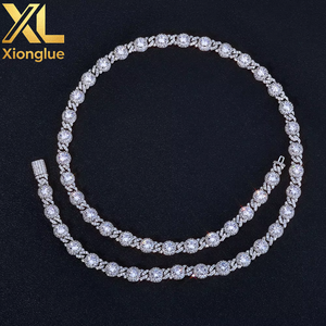 European American Hip Hop 7.5mm Bead Cuban <b>Chain</b> Men's Niche Light Luxury Necklace Customizable <b>Cross</b>-Border Jewelry Accessory - Product Image 1