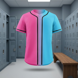 Maillot de baseball vierge KXK pour homme, grande taille, décontracté, à boutons, manches courtes, 100 % polyester, uniforme sportif d'équipe, couleur unie, séchage rapide - Product Image 3