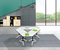 Table de formation mobile pliable, table de conférence trapézoïdale pour bureau et école