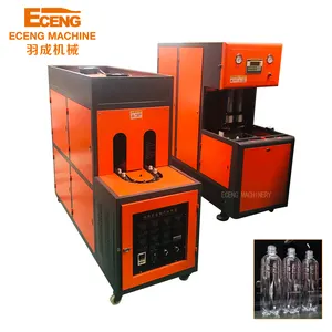 Eceng 800BPH Semi Automatische Huisdier Blazen Fles Blaasvormmachine Houten Case Verpakking Handleiding Flessen Maken Machines 1L 2L