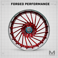 Jantes en alliage Mforged personnalisées rouges à rayons multiples, à déport profond, fournisseur de roues de performance OEM ODM en gros pour les acheteurs B2B
