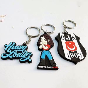 Wholesale 2D /3D Custom Shaped Your logo Name Pvc Keychain Rubber Key <b>Chains</b> - Product Image 4