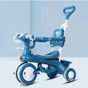 عربة أطفال ثلاثية العجلات مع بار ألعاب دفع للأطفال لعبة بلاستيكية مادة رخيصة للأطفال دراجة بلاستيكية <span class=keywords><strong>3</strong></span> عجلات ثلاثية العجلات مع الموسيقى - Product Image 4