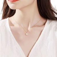 Collier ras du cou SUXUAN personnalisé en acier inoxydable à double couche avec pendentif fleur, maillon tournant en forme de tournesol pour femme, idéal pour mariage et fête