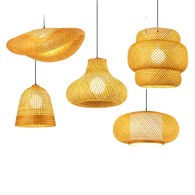 Buy Handy Large Chandeliers for High Ceilings with Egg Lampshade Modern Rattan Lamp for Home Rattan Pendant Light