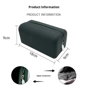 Borsa per il Trucco in Silicone con Cerniera, Impermeabile, Antipolvere, Portatile, Grande Capacità, Pieghevole, Facile da Pulire, per Viaggi e Conservazione - Product Image 2