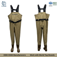 Waders de pêche en nylon haute densité 210D enduits de PVC, imperméables, avec bottes en PVC intégrées pour adultes