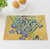 Sets de table imprimés Van Gogh Almond Blossom de haute qualité, en lin et coton, taille personnalisée, pour un usage quotidien et pour offrir en cadeau