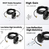 Antena GPS GNSS Activa de Alta Precisión, 29dB LNA, Cable de 3M, Relación Axial de 3dB, para Barcos y Rastreo Logístico