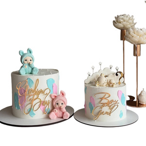 ท็อปเปอร์เค้กอะคริลิค รูปเด็กผู้หญิงหรือเด็กผู้ชาย สีทอง สำหรับตกแต่งงานเลี้ยงฉลองเบบี้ชาวเวอร์  ตกแต่งหน้าเค้ก - Product Image 4