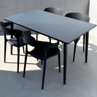 Meubles de terrasse de restaurant en plein air modernes à succès, ensemble de table et de chaises de salle à manger en métal pour hôtel et bar à domicile