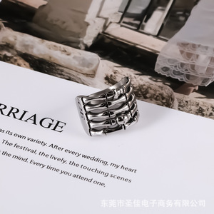Titanium Steel Skeleton <b>Ring</b> SA569 Men's Punk Jewelry Gift Fashion <b>Rings</b> - Product Image 1