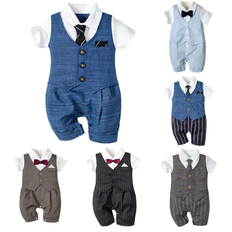 Recién nacido 0-3 meses 3-6-9 meses trajes de niño ropa mono bebé niño ropa verano sólido Keke media ropa conjuntos Formal 500