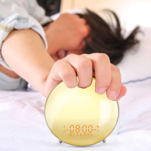 Logo personnalisé simulation lever du soleil coucher de soleil réveil atmosphère colorée veilleuse <span class=keywords><strong>radio</strong></span> réveil traitement OEM - Product Image 4