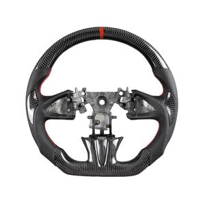 Volant de voiture en fibre de carbone avec palettes de changement de vitesse <span class=keywords><strong>pour</strong></span> Infiniti Q50 Q50L Q50S G37 2014 3.0 3.7 2015 2018 2019 2020 - Product Image 2