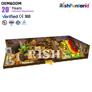 Piscina de Pelotas de Espuma con Tobogán, Diseño Personalizado con Temática del Oeste de Estados Unidos, Equipo de Juegos Interior para Niños con Zonas Interactivas - Product Image 1