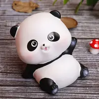 Yaratıcı araba poz çekim sahne mikro peyzaj Bonsai masa dekorasyon sevimli Panda hayvan reçine süsler