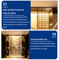 Diviseurs de pièce personnalisés en acier inoxydable avec motif de montagne découpé au laser et rétroéclairage pour la décoration intérieure d'hôtel, de club ou de villa