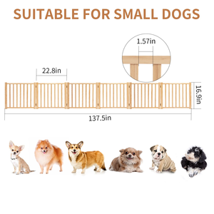 Gerbang hewan peliharaan kayu berdiri bebas tidak memerlukan <span class=keywords><strong>cat</strong></span> untuk pintu tangga dalam ruangan penghalang anjing pagar rintangan - Product Image 5