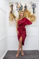 Nouvelle robe de soirée asymétrique sexy d'été, robe midi à épaule dénudée, fendue sur le côté, élégante, grande taille, vêtements pour femmes