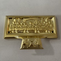 Modèle 30 #   Ensemble d'angles de cercueil en plastique doré de haute qualité avec relief de la Cène, quincaillerie chrétienne pour cercueil, fournitures funéraires