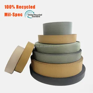 Heavy Grade Sustainable Black Recycle Mil Spec Webbing Specification 1" 1 inch 20mm Slings Bulk