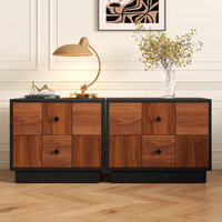 Table de chevet en bois massif de style vintage, armoire de rangement pour chambre à coucher, commode simple et moderne de style Bauhaus, commode médiévale