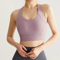 Soutien-gorge de sport haute performance à bonnets moulés, grande taille, anti-transpiration, pour femme, course à pied, cardio, gym