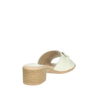 Valleverde Sandales à talons pour femme 63010 Mules à talon bloc en cuir blanc - Product Image 3