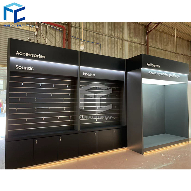 Cellphone Shop Cabinet Display Store Wood Showcase Cell Phone Case Accessories Mobile Shop Design