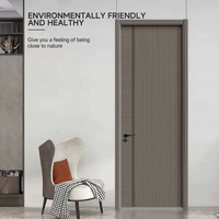 Porte en bois massif de luxe simple et légère incrustée de composite Porte intérieure en bois Chambre à coucher Hôtel Bureau B & B Silencieux