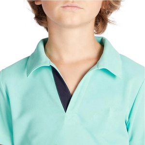 Camisa de equitación para niñas PIHA SPORTS con logo frontal, botones, manga corta, cuello de algodón, estilo casual elegante, de secado rápido y transpirable para golf. - Product Image 5