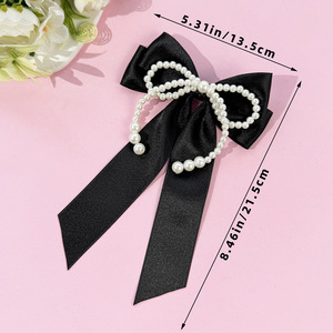 Venta al por mayor de pasadores <span class=keywords><strong>para</strong></span> el cabello <span class=keywords><strong>para</strong></span> mujer, lazos <span class=keywords><strong>grandes</strong></span> de perlas y cinta de satén, pinzas <span class=keywords><strong>para</strong></span> el cabello con lazo de cola larga <span class=keywords><strong>para</strong></span> niñas y mujeres, <span class=keywords><strong>para</strong></span> uso diario, fiestas y regalos. - Product Image 3