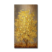Toile moderne abstraite avec arbre en or et en argent, peinture à l'huile pour décoration murale de maison, salon, Art