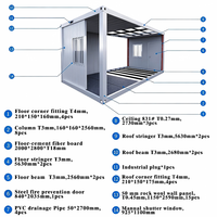 SKYLINE Casa Contenedor Prefabricada Modular Personalizada con Muro Cortina de Vidrio Transpirable y Ventanas de Vidrio