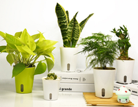 VENTE FLASH Pots de fleurs en plastique transparent pour balcon et jardin de 15 cm, pots à plantes auto-arrosants avec pot intérieur transparent