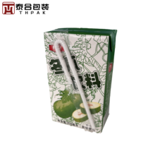 Boîte d'emballage de boisson en carton de papier lait aseptique mince de 2mm 250ML-1000ML dossiers pour briques de boissons énergisantes de jus de thé