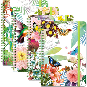 Commercio all'ingrosso In magazzino fiore <span class=keywords><strong>4</strong></span> Pack <span class=keywords><strong>a</strong></span> spirale Notebook A5 <span class=keywords><strong>a</strong></span> spirale foderato quaderno A5 diario per la scrittura - Product Image 1