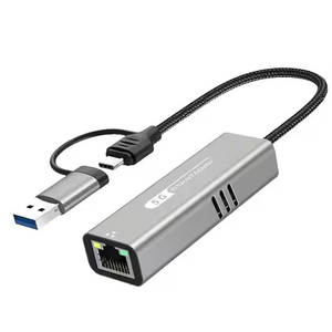 2 in 1 USB CおよびUSB A 3.1 to RJ45イーサネットアダプタータイプC/Aネットワークコンバータノートブック用ラップトップモバイルタブレット - Product Image 1